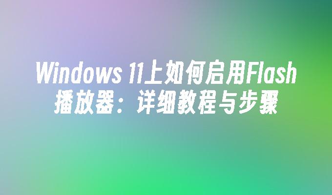 Windows 11上如何启用Flash播放器：详细教程与步骤