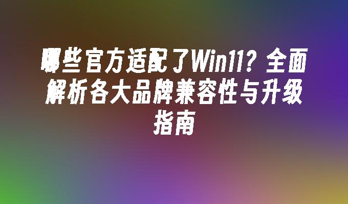 哪些官方适配了Win11？全面解析各大品牌兼容性与升级指南