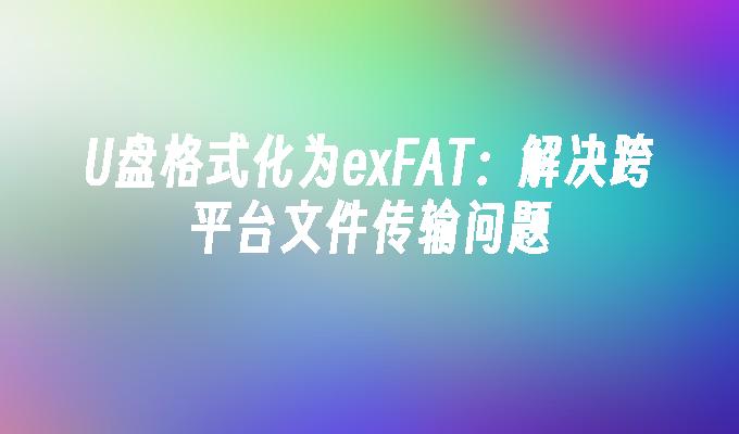 U盘格式化为exFAT：解决跨平台文件传输问题