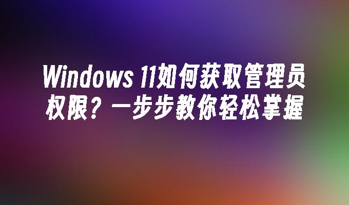 Windows 11如何获取管理员权限？一步步教你轻松掌握