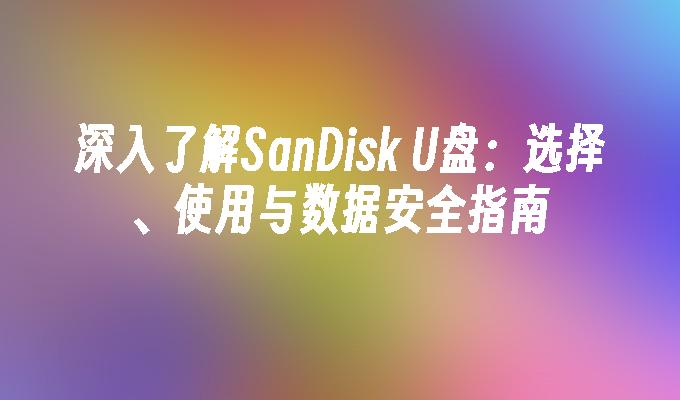 深入了解SanDisk U盘：选择、使用与数据安全指南