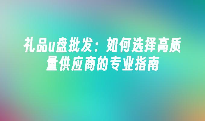 礼品u盘批发：如何选择高质量供应商的专业指南