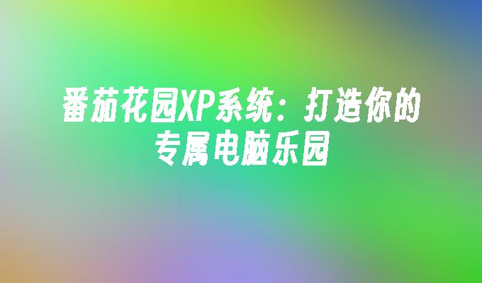 番茄花园XP系统：打造你的专属电脑乐园