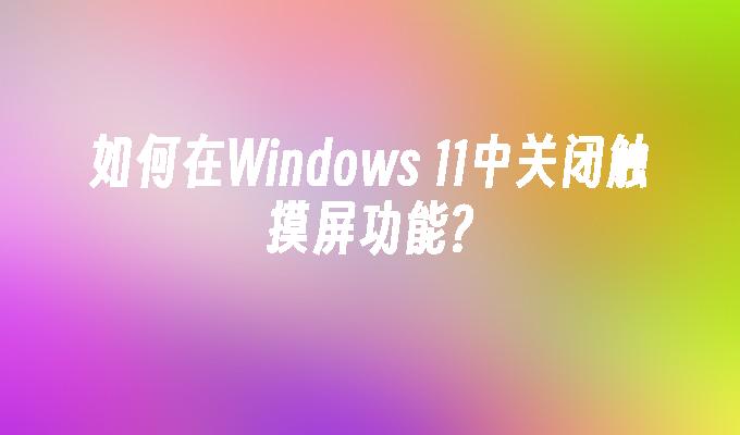 如何在Windows 11中关闭触摸屏功能?