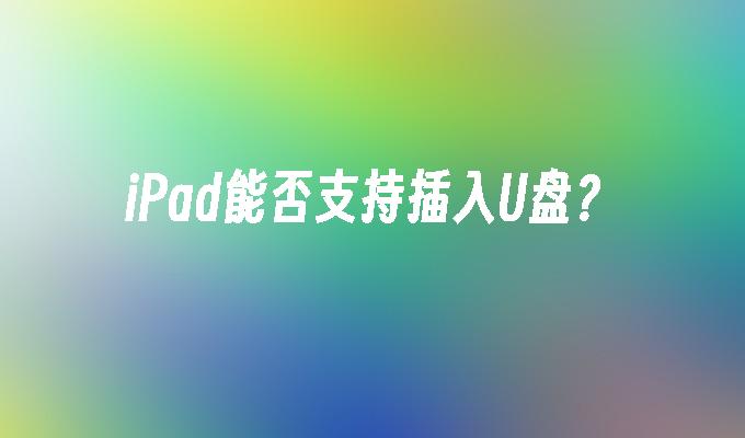 iPad能否支持插入U盘？