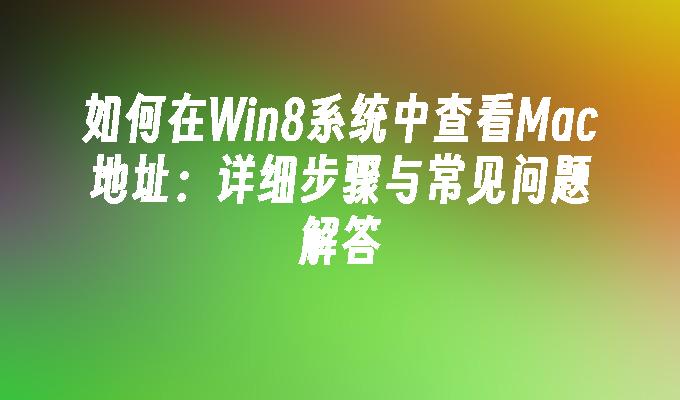 如何在Win8系统中查看Mac地址：详细步骤与常见问题解答