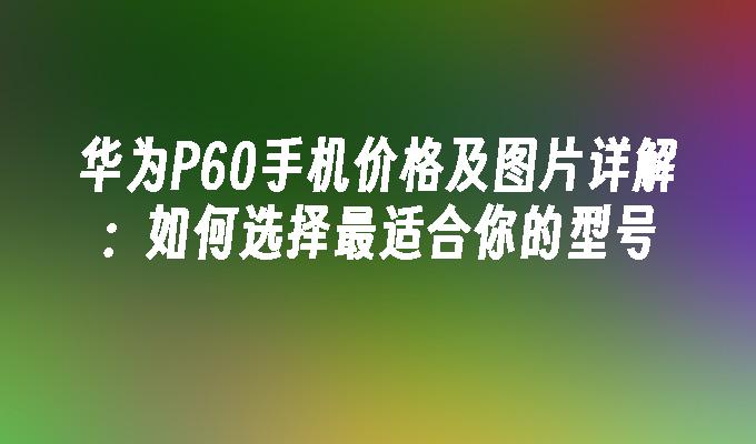 华为P60手机价格及图片详解：如何选择最适合你的型号