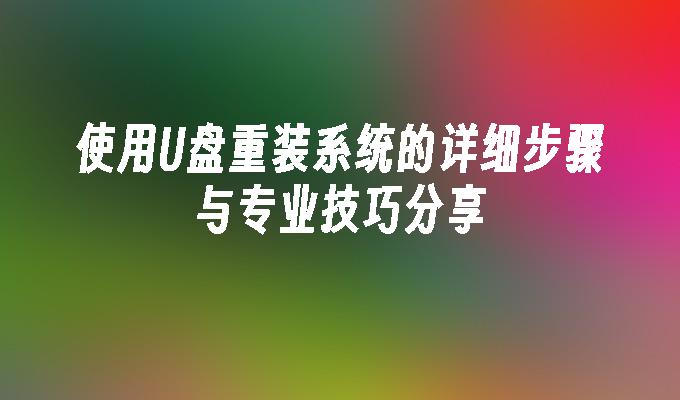 使用U盘重装系统的详细步骤与专业技巧分享