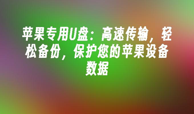 苹果专用U盘：高速传输，轻松备份，保护您的苹果设备数据