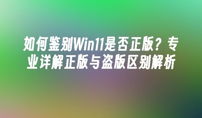 如何鉴别Win11是否正版？专业详解正版与盗版区别解析