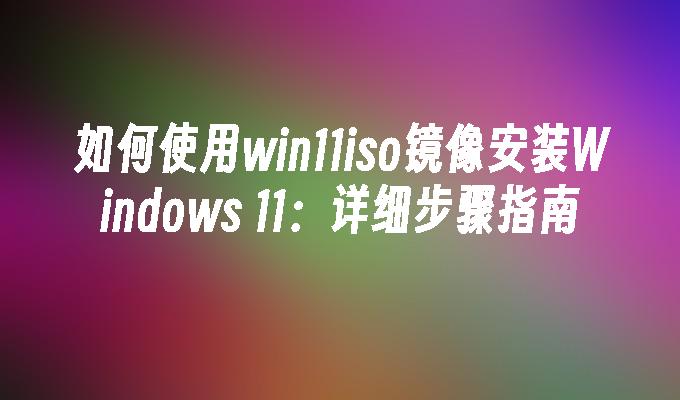 如何使用win11iso镜像安装Windows 11：详细步骤指南