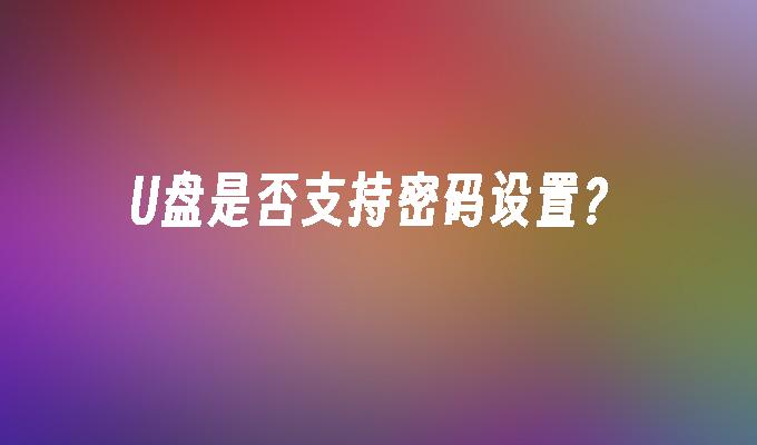 U盘是否支持密码设置？