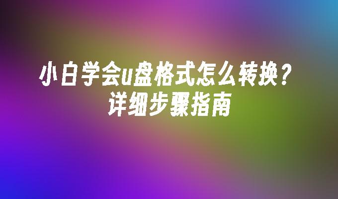 小白学会u盘格式怎么转换？详细步骤指南