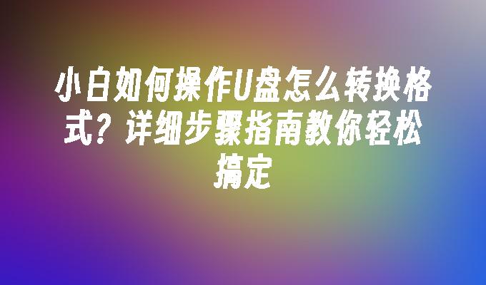 小白如何操作U盘怎么转换格式？详细步骤指南教你轻松搞定