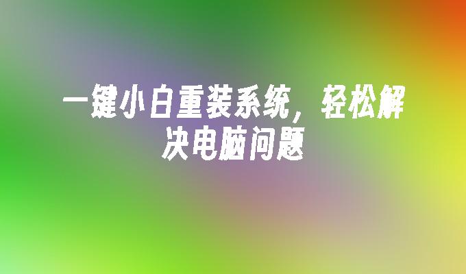 一键小白重装系统，轻松解决电脑问题