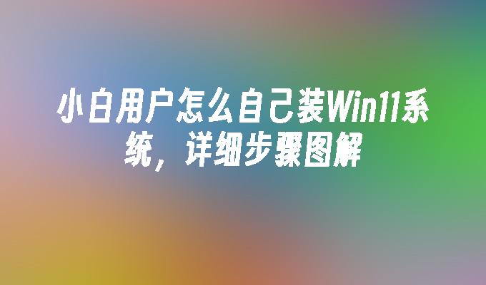 小白用户怎么自己装Win11系统，详细步骤图解