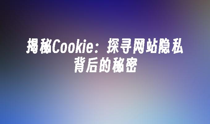 揭秘Cookie：探寻网站隐私背后的秘密