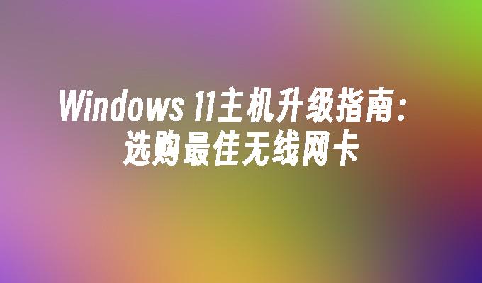 Windows 11主机升级指南：选购最佳无线网卡