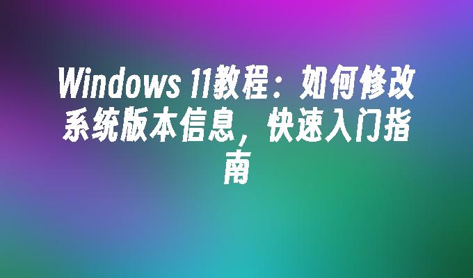 Windows 11教程：如何修改系统版本信息，快速入门指南