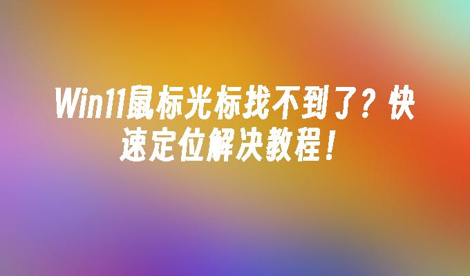 Win11鼠标光标找不到了？快速定位解决教程！