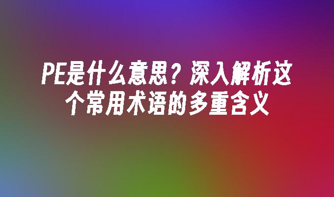 PE是什么意思？深入解析这个常用术语的多重含义