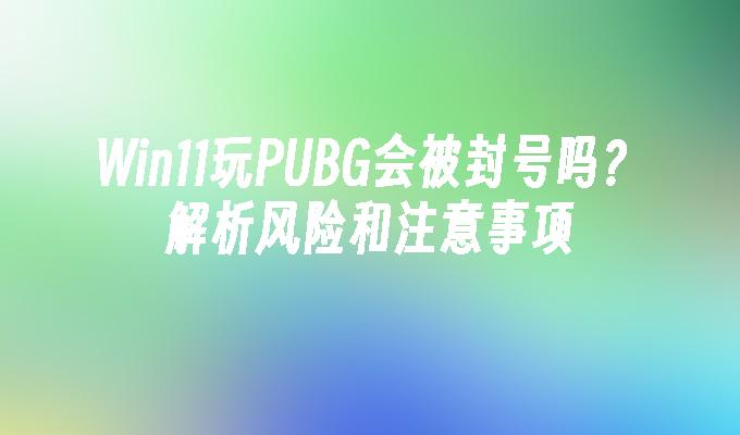 Win11玩PUBG会被封号吗？解析风险和注意事项