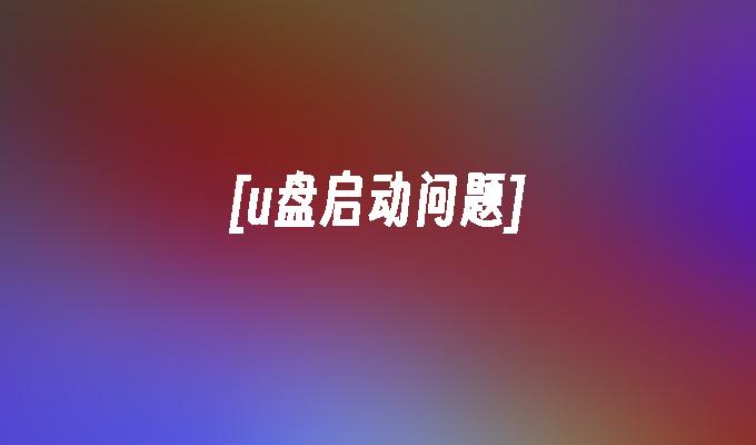 [u盘启动问题]