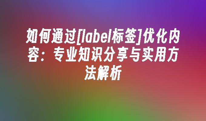 如何通过[label标签]优化内容：专业知识分享与实用方法解析