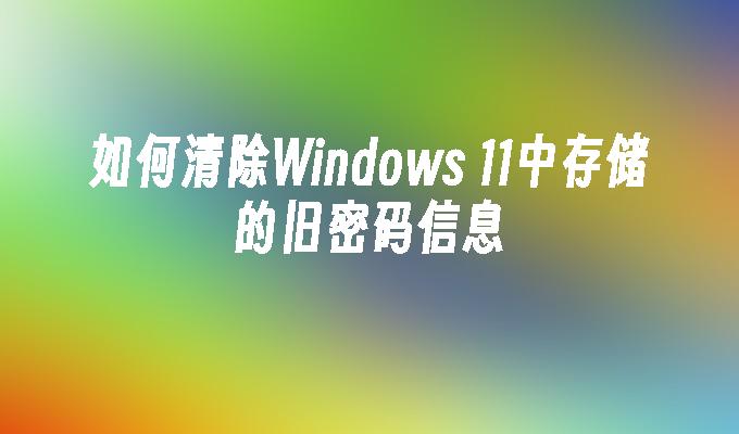 如何清除Windows 11中存储的旧密码信息