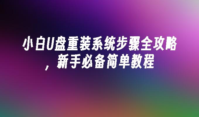 小白U盘重装系统步骤全攻略，新手必备简单教程