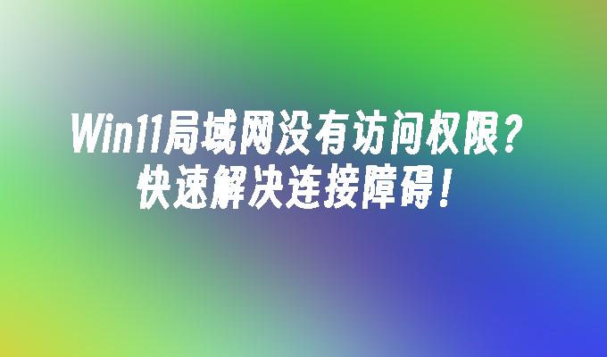 Win11局域网没有访问权限？快速解决连接障碍！