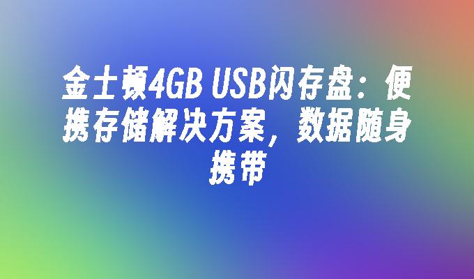 金士顿4GB USB闪存盘：便携存储解决方案，数据随身携带