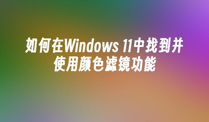 如何在Windows 11中找到并使用颜色滤镜功能