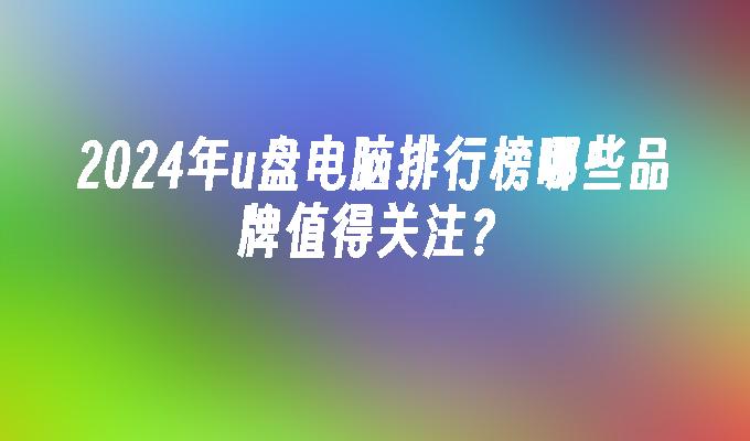 2024年u盘电脑排行榜哪些品牌值得关注？