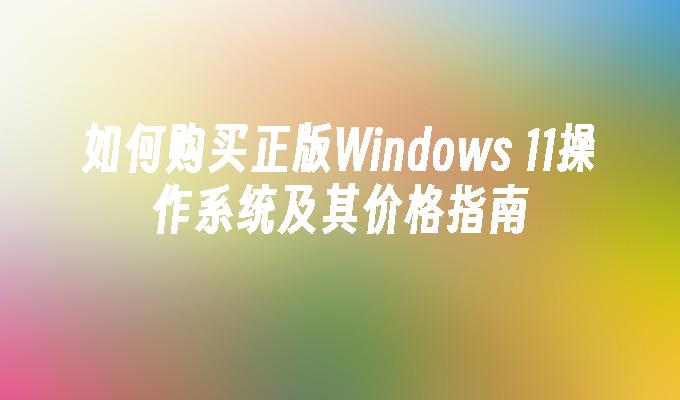 如何购买正版Windows 11操作系统及其价格指南