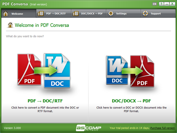 ASCOMP PDF Conversa v3.001中文版：高效易用的PDF转换工具